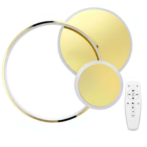 Lampa sufitowa APP1710-C plafon LED Złota + pilot