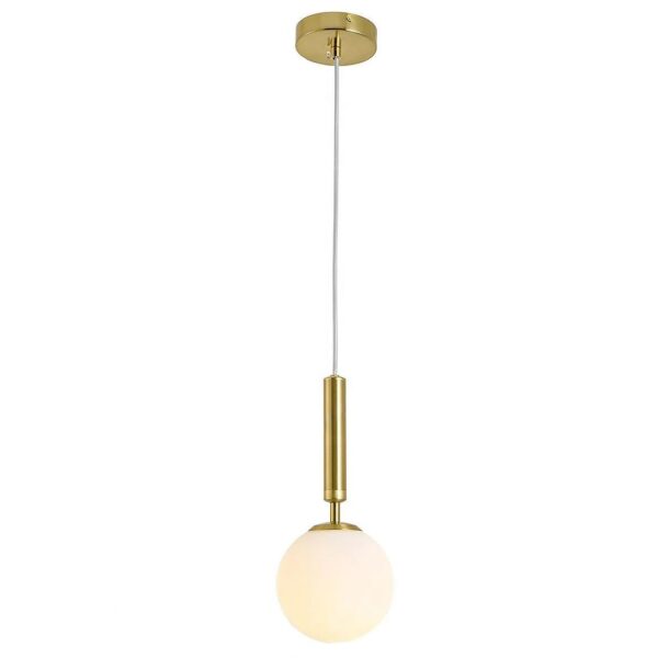 LAMPA WISZĄCA SZKLANA KULA G108-1W ZŁOTA E27
