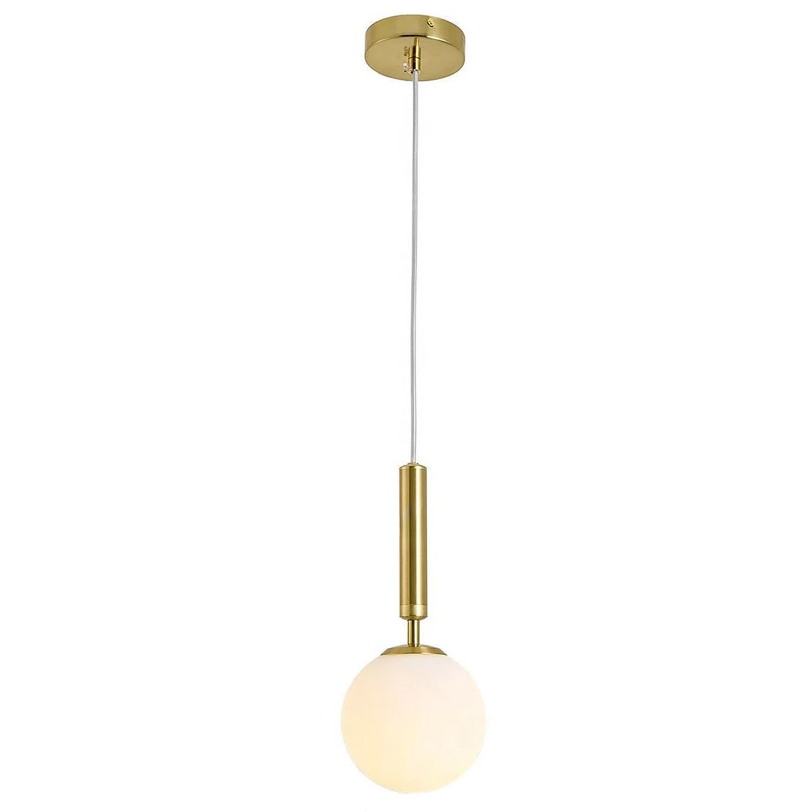 LAMPA WISZĄCA SZKLANA KULA G108-1W ZŁOTA E27