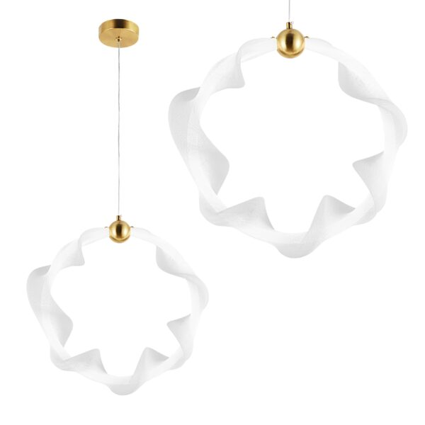 LAMPA WISZĄCA LED G014-1CP BIAŁY/ZŁOTY