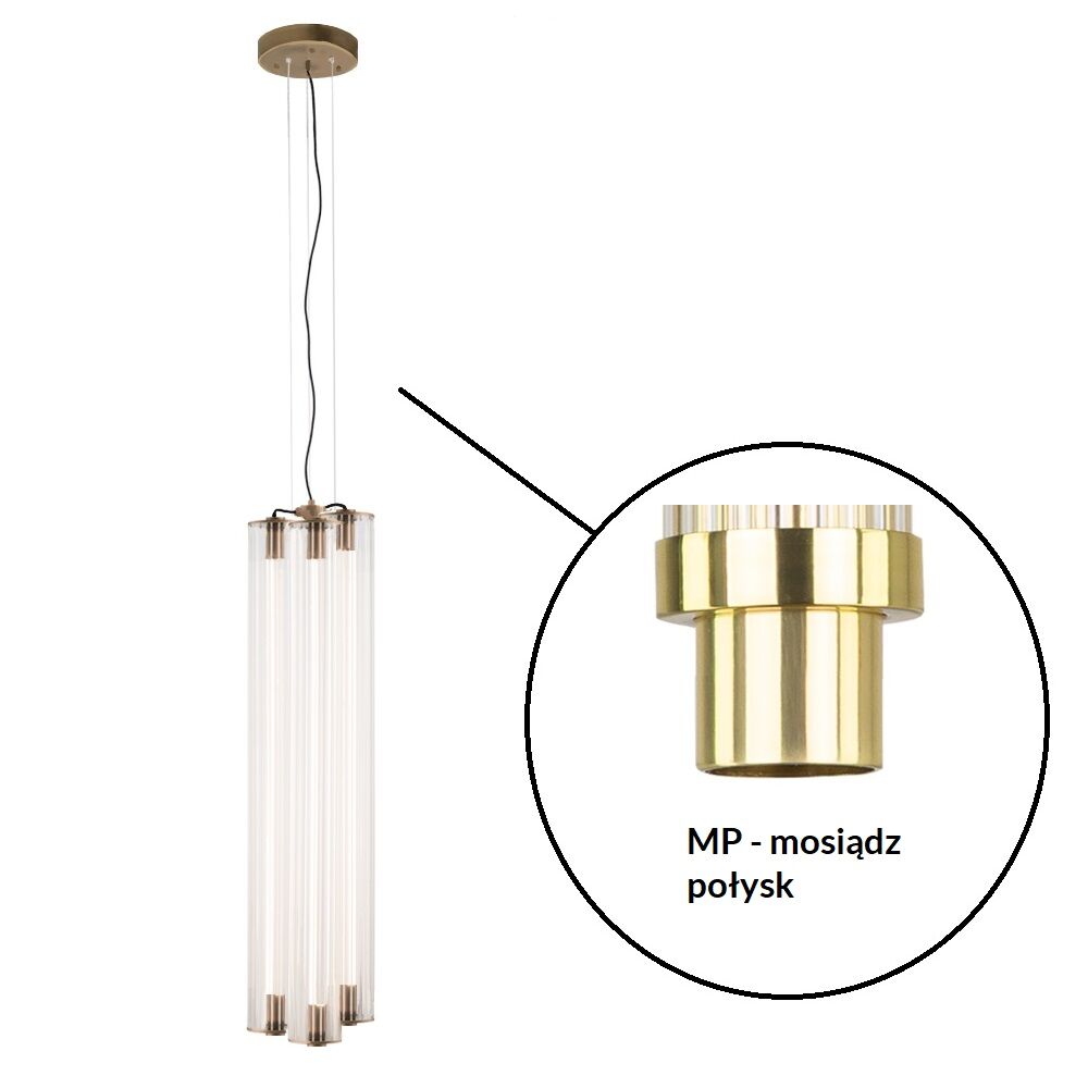 Lampa wisząca glamour Antigo MEREZI 3 – mosiądz, mosiądz połysk, LED 90 W, 3000 K – 5218- MP