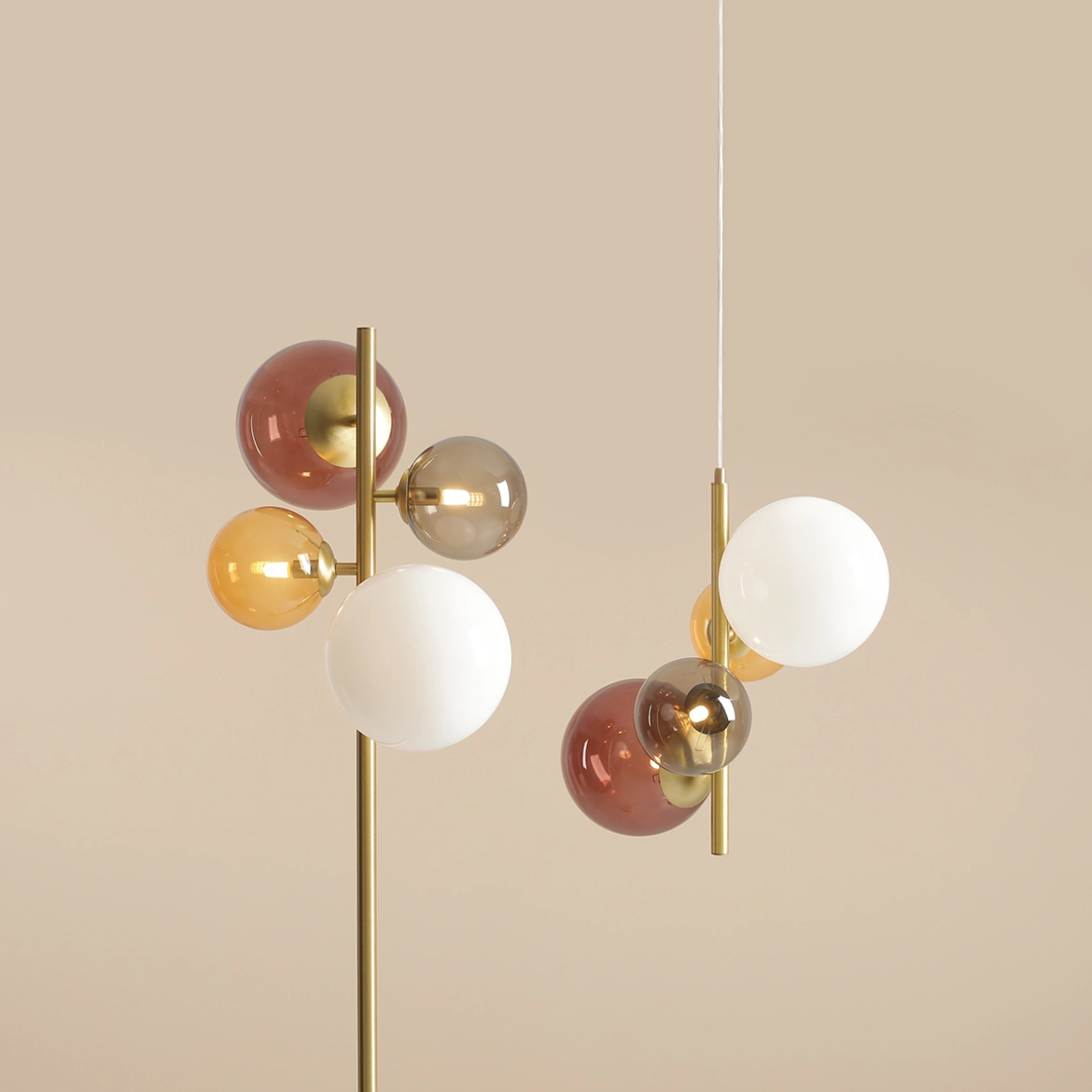 Lampa wisząca nowoczesna Aldex BLOOM 4 1111L40 mosiężna / wielokolorowa 4×G9 - obrazek 6
