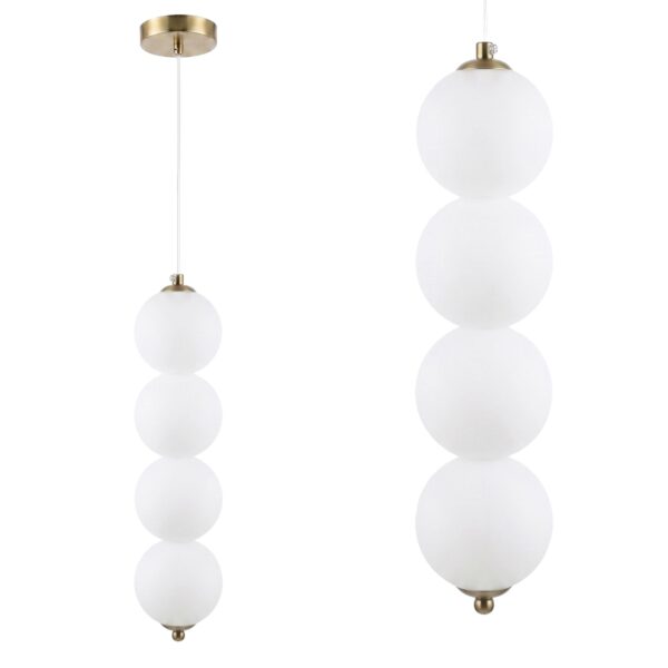 Lampa sufitowa wisząca LED LHJ118-4CP złota szczotkowana