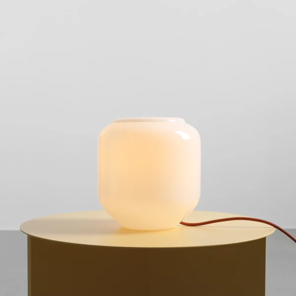 Lampa stołowa minimalistyczna Aldex FLASK S 8500B24_S biała / ceglana 1×E14