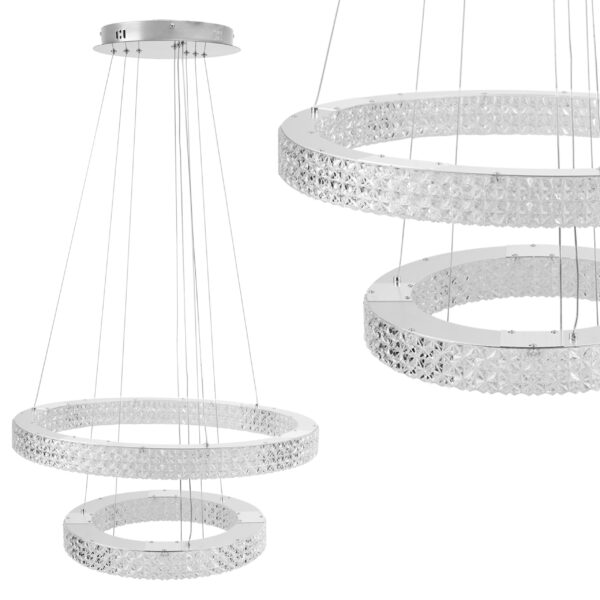 LAMPA WISZĄCA LED KRYSZTAŁOWA MS007-CP Chrom