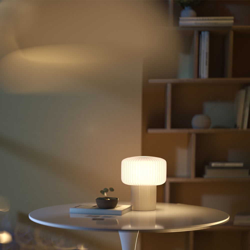 Lampa stołowa nowoczesna OMAGGIO MOD404TL-01BG, beżowo-biała, 1×G9 – Maytoni - obrazek 5