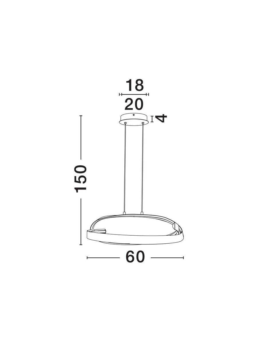 Lampa wisząca nowoczesna Luces Exclusivas ALAGON, czarna, LED 47 W, Ø 60 cm – LE45715 - obrazek 5