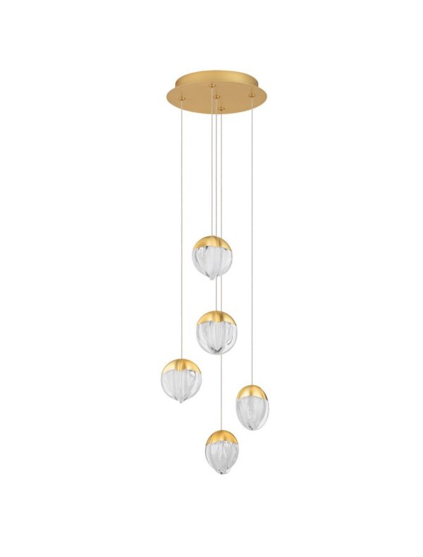 Lampa wisząca nowoczesna Luces Exclusivas ALCUDIA, złota, LED 25 W 3000 K, Ø 33 cm – LE45756