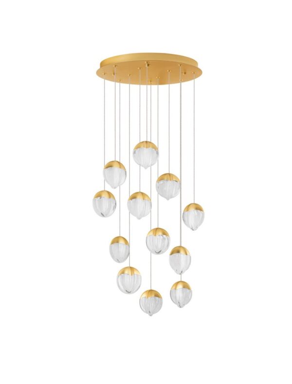 Lampa wisząca nowoczesna Luces Exclusivas ALCUDIA, złota, LED 60 W 3000 K, Ø 55 cm – LE45759