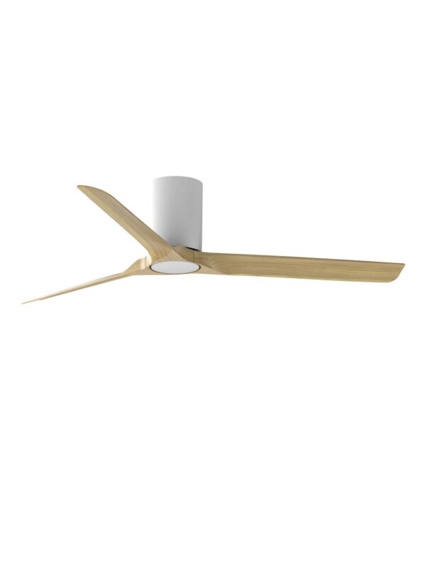 Wentylator sufitowy z oświetleniem nowoczesny Luces Exclusivas ALGEMES, biały / teak, LED 18 W, Ø 132 cm – LE45790