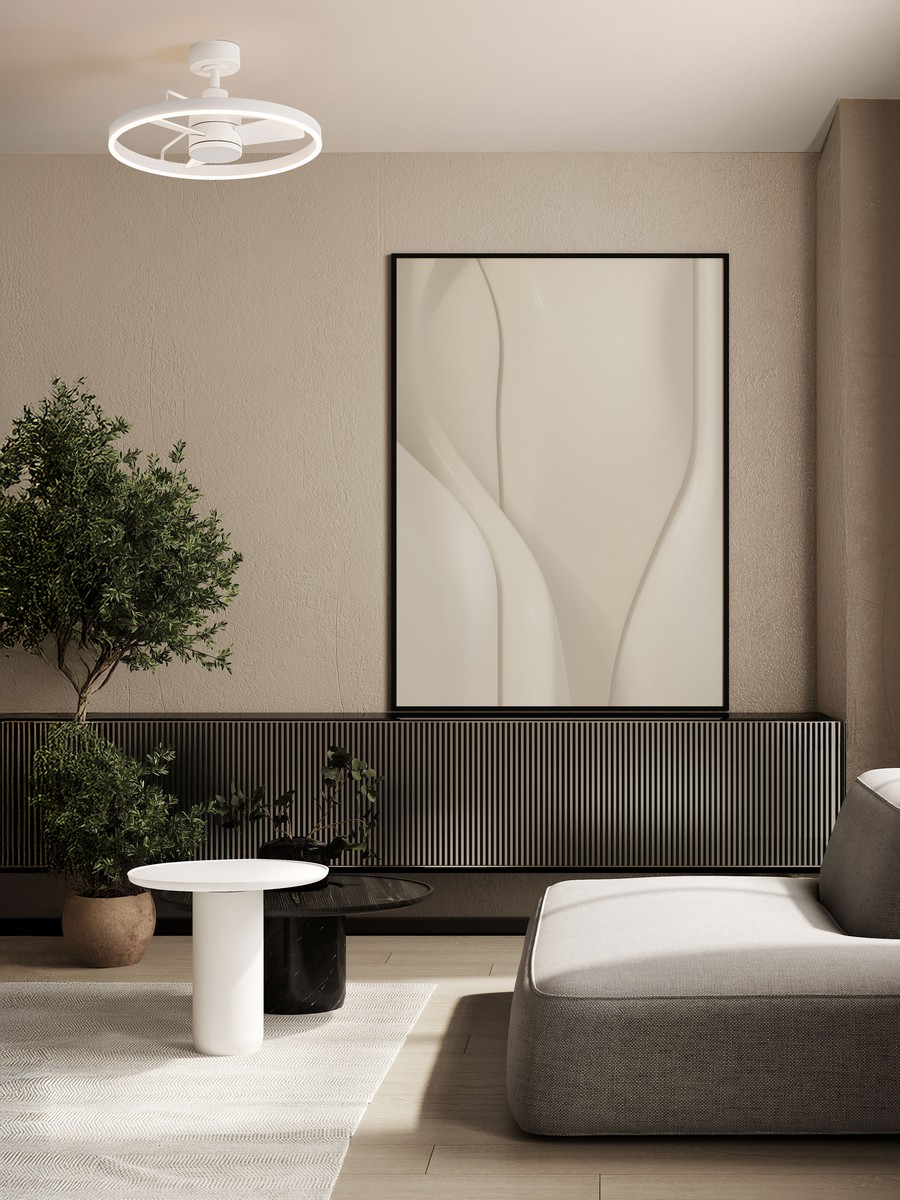 Wentylator sufitowy z oświetleniem nowoczesny Luces Exclusivas ALGINET, biały, LED 35 W, Ø 60 cm – LE45792 - obrazek 2