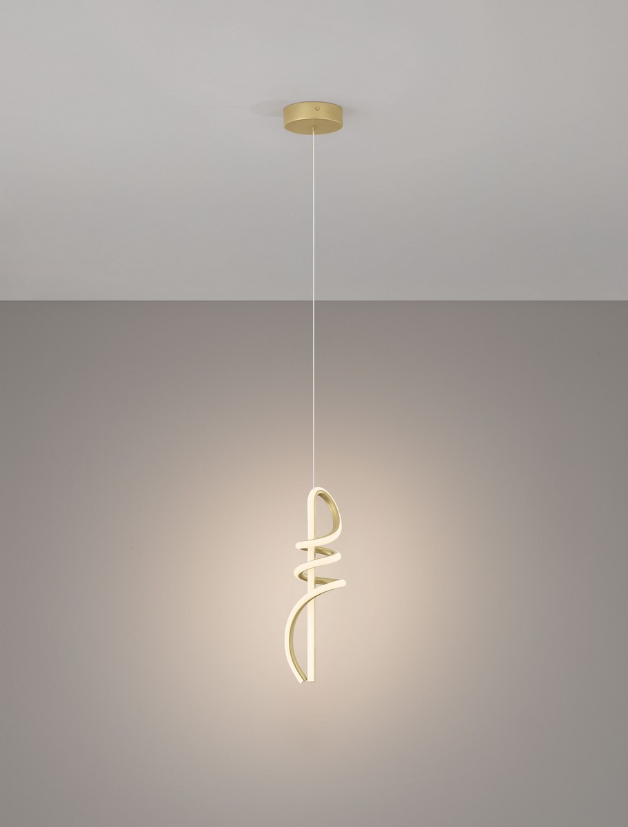 Lampa wisząca nowoczesna Luces Exclusivas ALMAZAN, złota, LED 18 W 3000 K, Ø 12 cm – LE45799 - obrazek 3