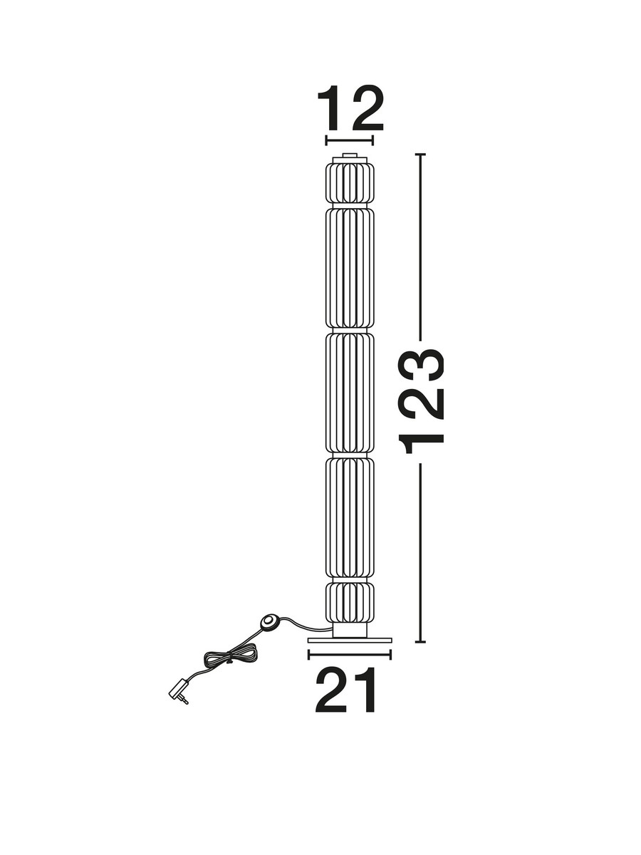 Lampa podłogowa nowoczesna Luces Exclusivas ALQUERI, czarna, LED 23 W 3000 K, wys. 123 cm – LE45810 - obrazek 2