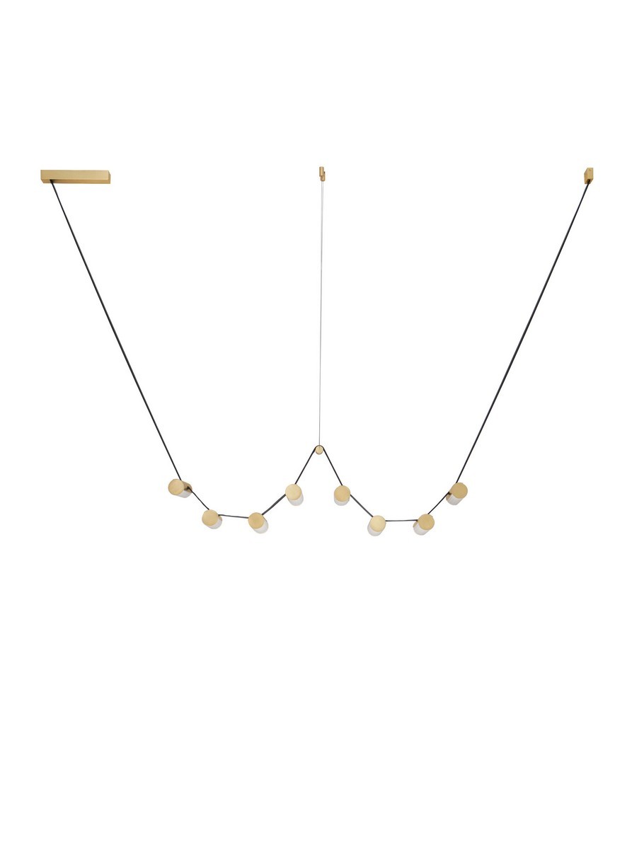 Lampa wisząca nowoczesna Luces Exclusivas ANTEQ, mosiądz antyczny, LED 31 W 3000 K, szer. 22,4 cm – LE45823