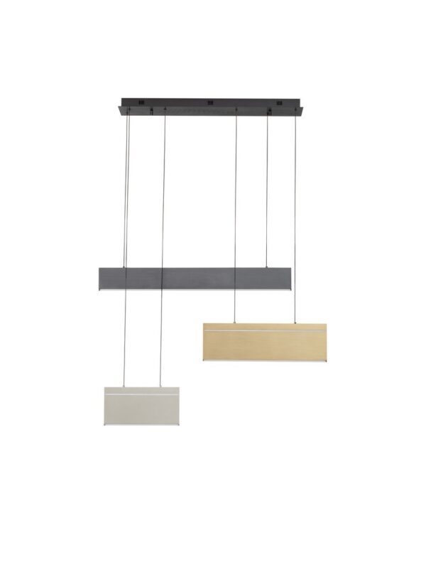 Lampa wisząca nowoczesna Luces Exclusivas ARANDA, czarna / złota / nikiel, LED 49 W 3000 K, szer. 15 cm – LE45828