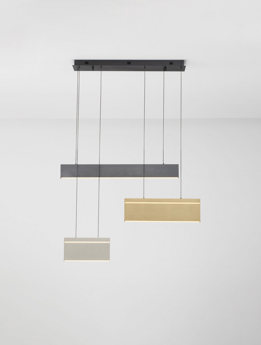 Lampa wisząca nowoczesna Luces Exclusivas ARANDA, czarna / złota / nikiel, LED 49 W 3000 K, szer. 15 cm – LE45828 - obrazek 4