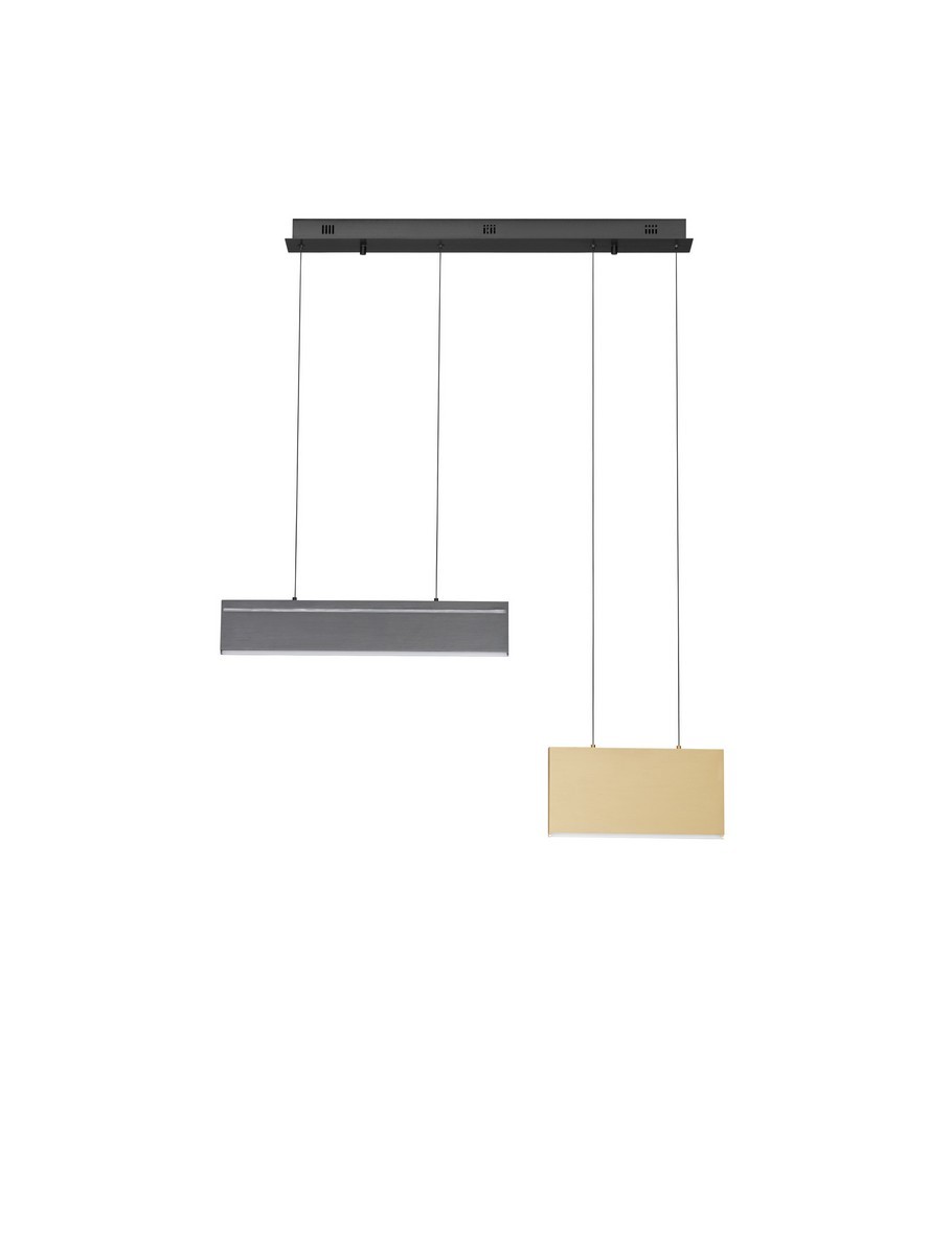 Lampa wisząca nowoczesna Luces Exclusivas ARANDA, czarno-złota, LED 30 W 3000 K, szer. 9 cm – LE45829