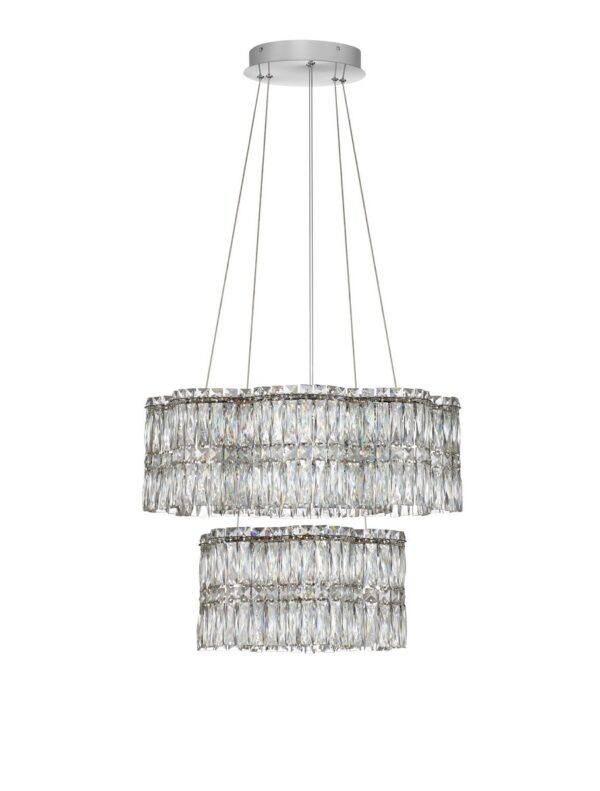Lampa wisząca nowoczesna Luces Exclusivas ARIZA, chrom, LED 56 W 3500 K, Ø 60 cm – LE45852