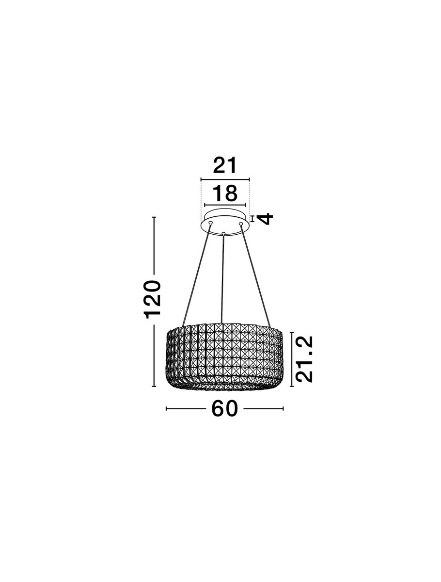 Lampa wisząca nowoczesna Luces Exclusivas ARONA, złota, LED 47 W 3500 K, Ø 60 cm – LE45857 - obrazek 5