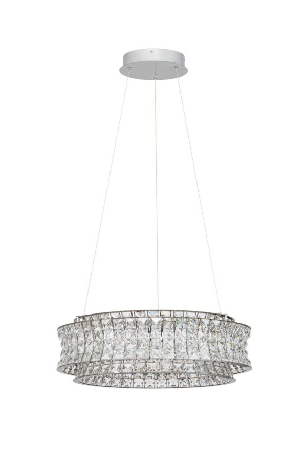 Lampa wisząca nowoczesna Luces Exclusivas ARONA, chrom, LED 56 W 3500 K, Ø 60 cm – LE45864