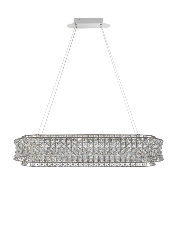 Lampa wisząca nowoczesna Luces Exclusivas ARONA, chrom, LED 74 W 3500 K, szer. 30 cm – LE45866