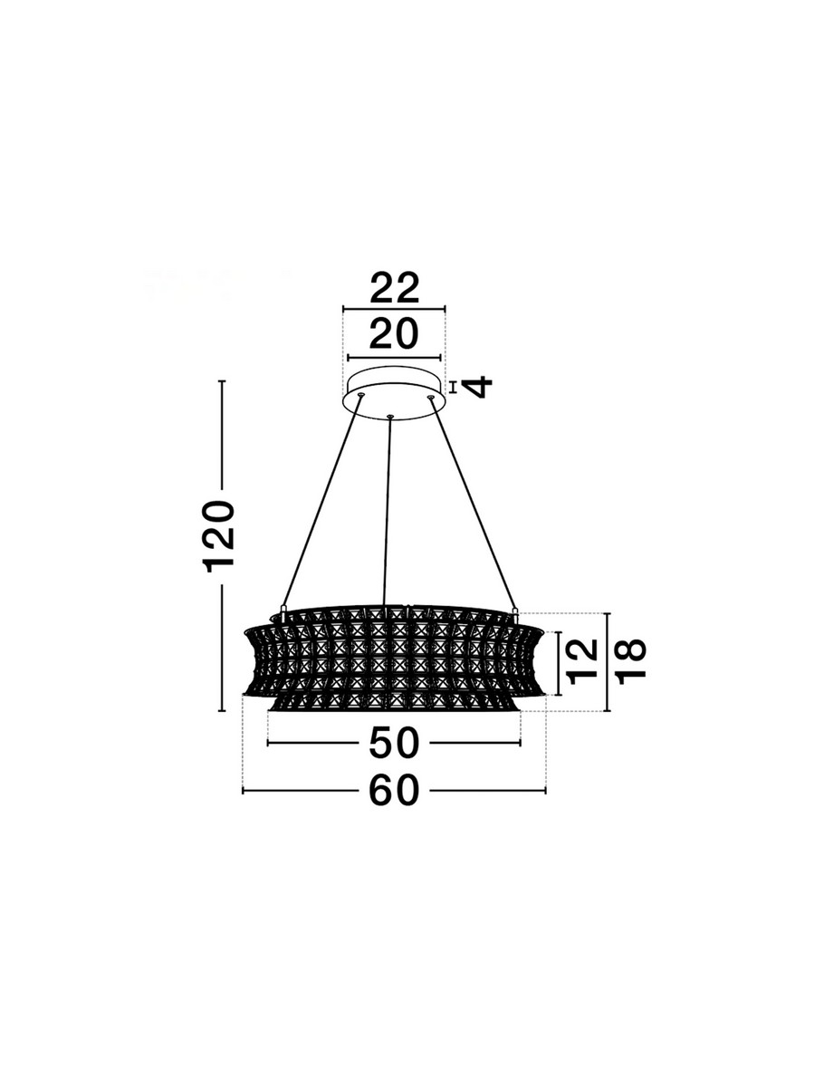 Lampa wisząca nowoczesna Luces Exclusivas ARONA, złota, LED 56 W 3500 K, Ø 60 cm – LE45868 - obrazek 5