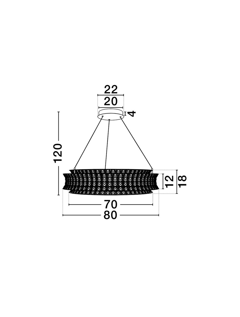 Lampa wisząca nowoczesna Luces Exclusivas ARONA, złota, LED 74 W 3500 K, Ø 80 cm – LE45869 - obrazek 5