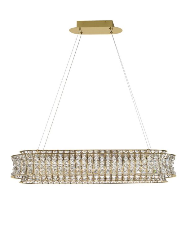 Lampa wisząca nowoczesna Luces Exclusivas ARONA, złota, LED 74 W 3500 K, szer. 30 cm – LE45870