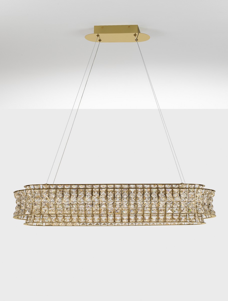 Lampa wisząca nowoczesna Luces Exclusivas ARONA, złota, LED 74 W 3500 K, szer. 30 cm – LE45870 - obrazek 3