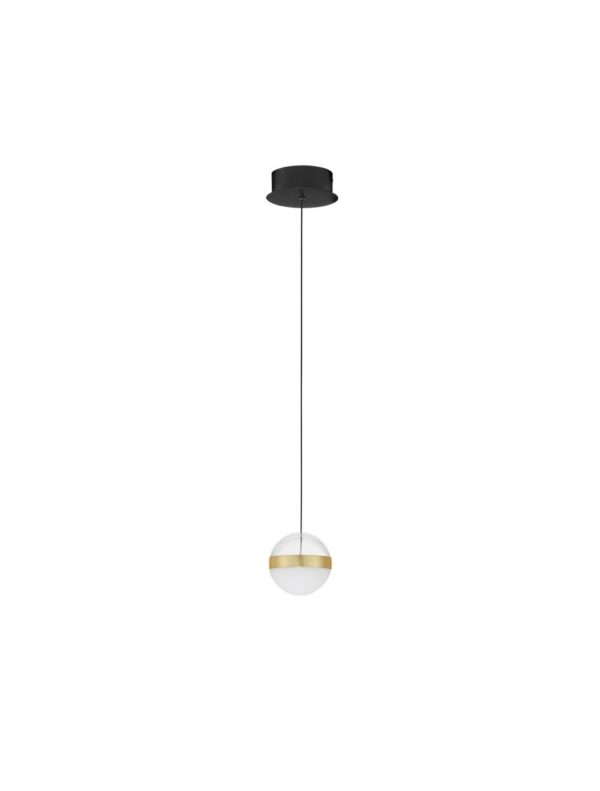 Lampa wisząca nowoczesna Luces Exclusivas ARTEIXO, czarno-biało-złota, LED 9 W 3000 K, Ø 14 cm – LE45872