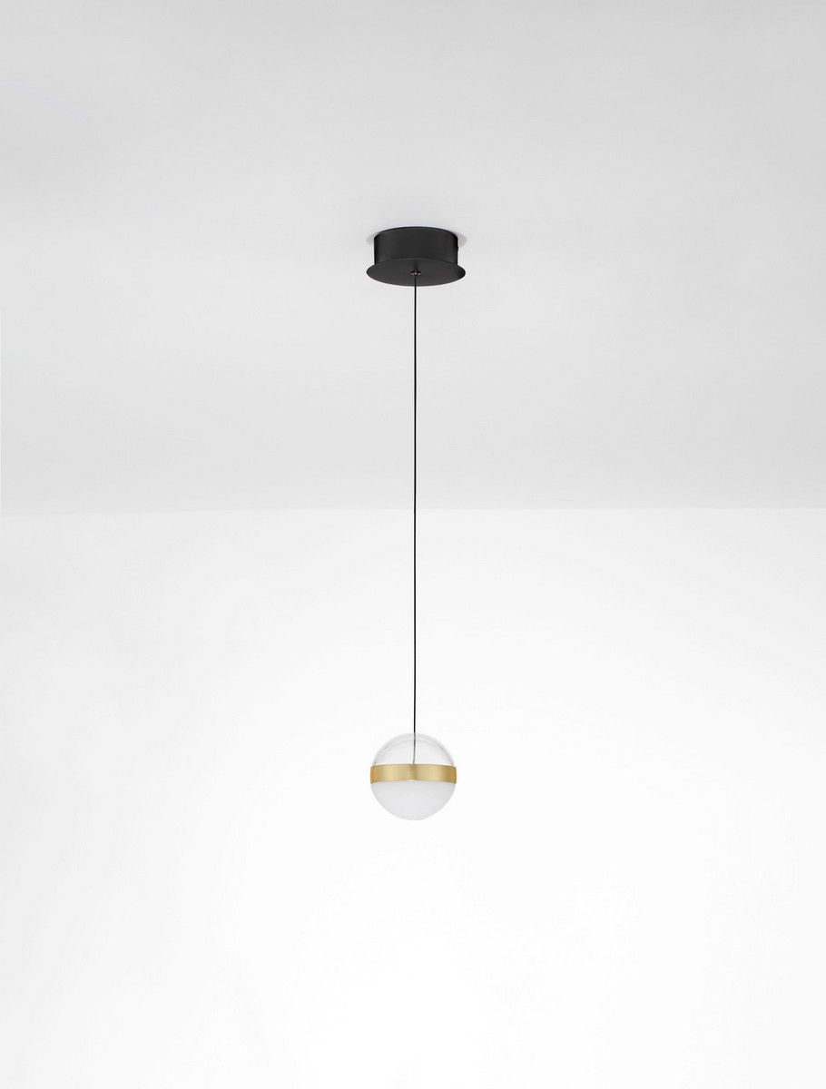 Lampa wisząca nowoczesna Luces Exclusivas ARTEIXO, czarno-biało-złota, LED 9 W 3000 K, Ø 14 cm – LE45872 - obrazek 2