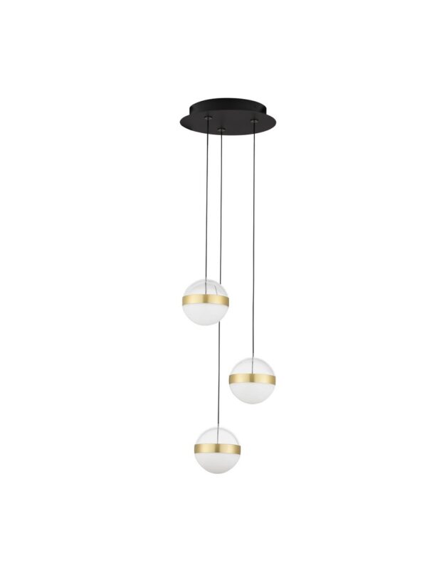 Lampa wisząca nowoczesna Luces Exclusivas ARTEIXO, czarno-biało-złota, LED 27 W 3000 K, Ø 25 cm – LE45873
