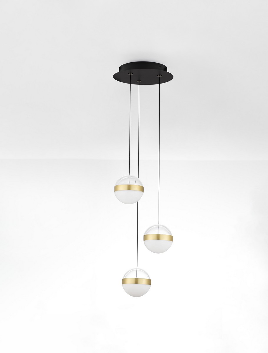 Lampa wisząca nowoczesna Luces Exclusivas ARTEIXO, czarno-biało-złota, LED 27 W 3000 K, Ø 25 cm – LE45873 - obrazek 2