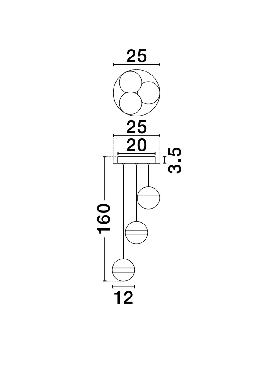Lampa wisząca nowoczesna Luces Exclusivas ARTEIXO, czarno-biało-złota, LED 27 W 3000 K, Ø 25 cm – LE45873 - obrazek 6