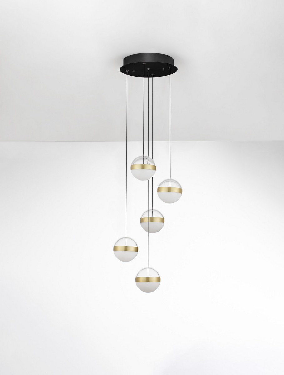 Lampa wisząca nowoczesna Luces Exclusivas ARTEIXO, czarno-biało-złota, LED 45 W 3000 K, Ø 33 cm – LE45874 - obrazek 2