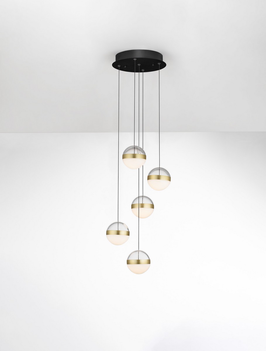 Lampa wisząca nowoczesna Luces Exclusivas ARTEIXO, czarno-biało-złota, LED 45 W 3000 K, Ø 33 cm – LE45874 - obrazek 3