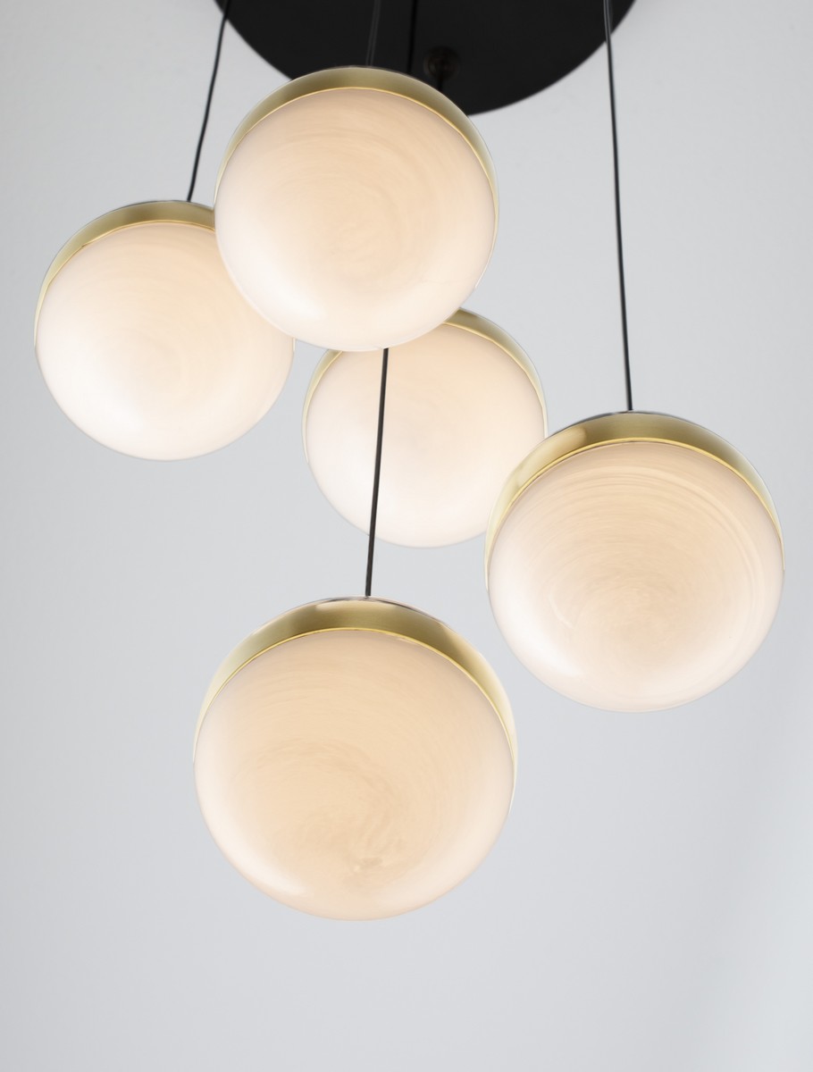 Lampa wisząca nowoczesna Luces Exclusivas ARTEIXO, czarno-biało-złota, LED 45 W 3000 K, Ø 33 cm – LE45874 - obrazek 4