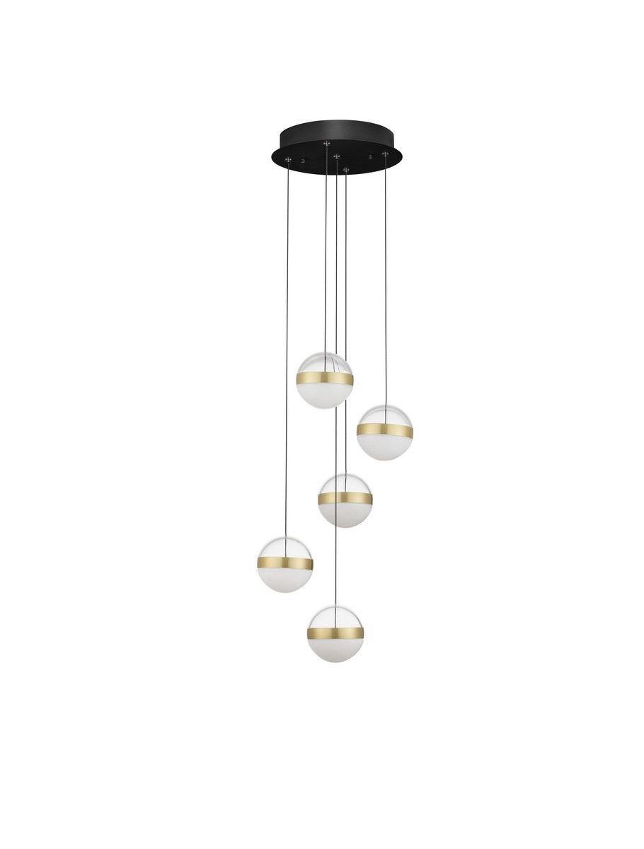 Lampa wisząca nowoczesna Luces Exclusivas ARTEIXO, czarno-biało-złota, LED 45 W 3000 K, Ø 33 cm – LE45874