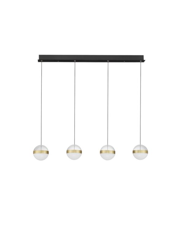 Lampa wisząca nowoczesna Luces Exclusivas ARTEIXO, czarno-biało-złota, LED 36 W 3000 K, szer. 12 cm – LE45875