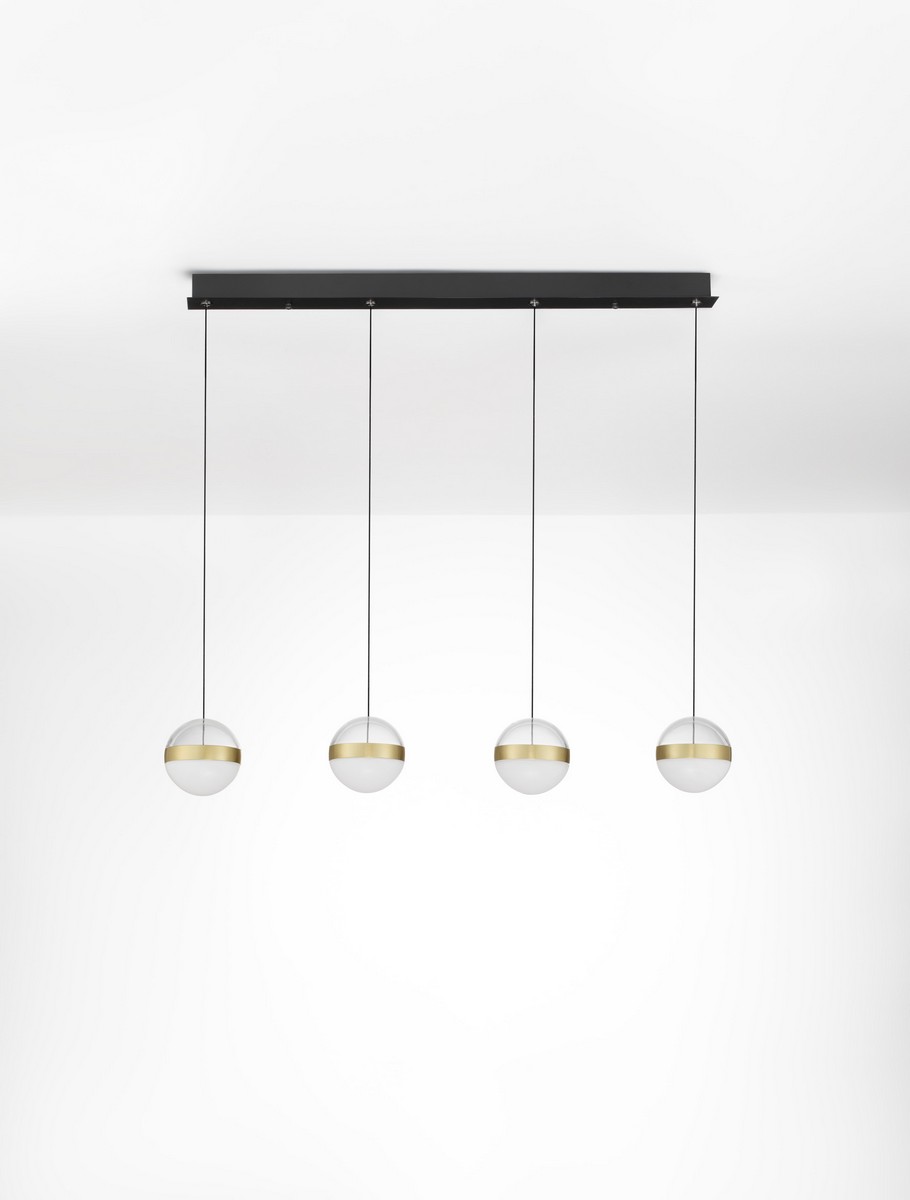 Lampa wisząca nowoczesna Luces Exclusivas ARTEIXO, czarno-biało-złota, LED 36 W 3000 K, szer. 12 cm – LE45875 - obrazek 2