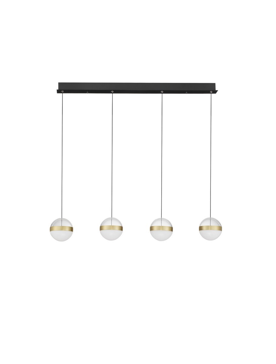 Lampa wisząca nowoczesna Luces Exclusivas ARTEIXO, czarno-biało-złota, LED 36 W 3000 K, szer. 12 cm – LE45875