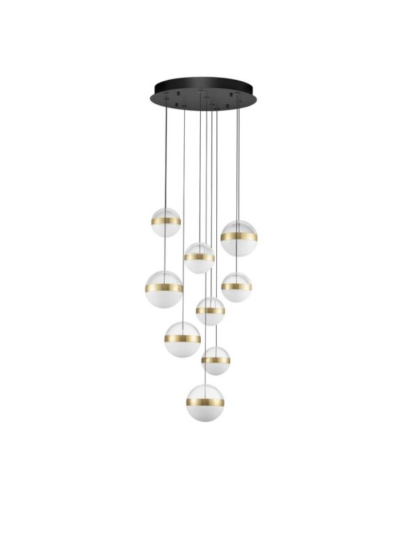 Lampa wisząca nowoczesna Luces Exclusivas ARTEIXO, czarno-biało-złota, LED 81 W 3000 K, Ø 52 cm – LE45876