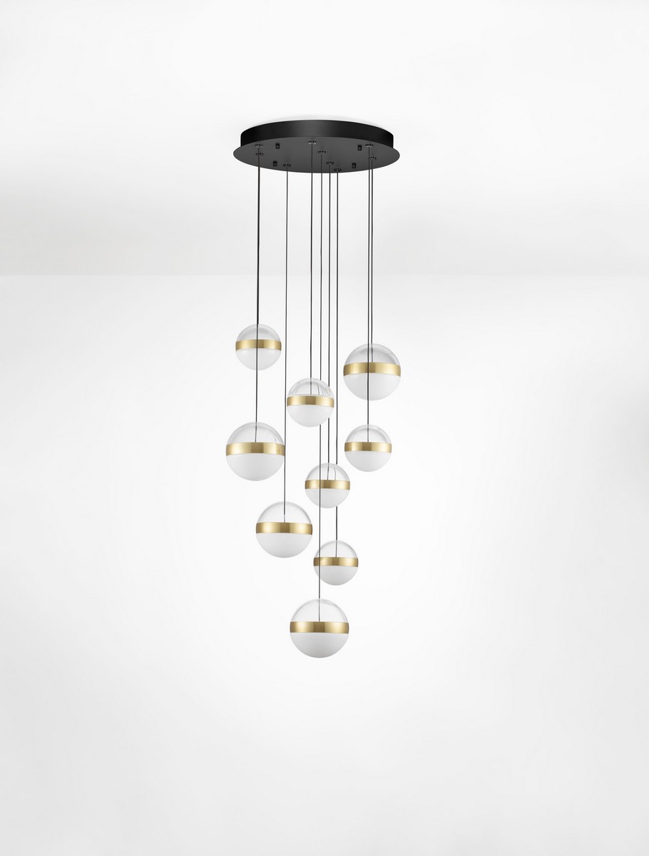 Lampa wisząca nowoczesna Luces Exclusivas ARTEIXO, czarno-biało-złota, LED 81 W 3000 K, Ø 52 cm – LE45876 - obrazek 2