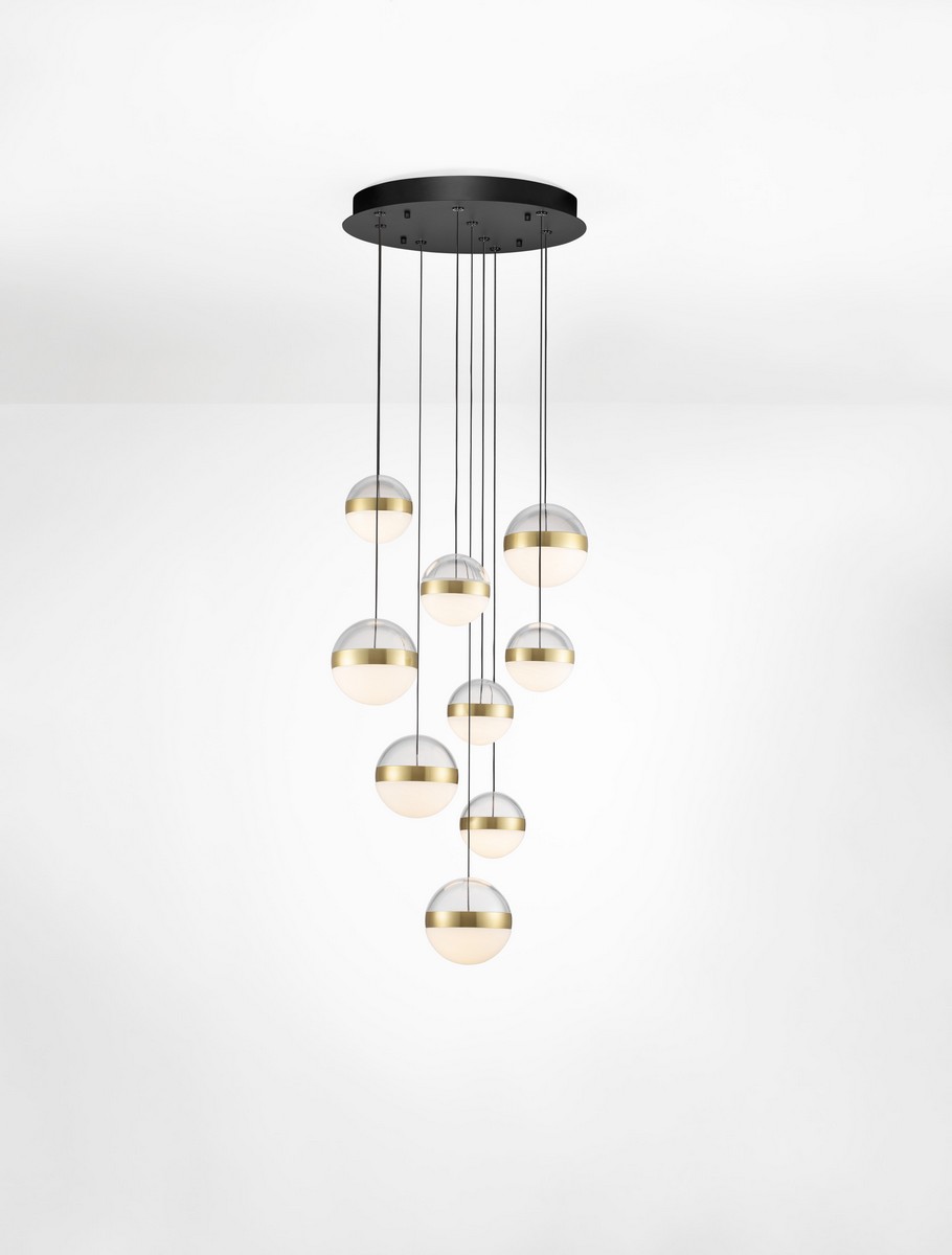 Lampa wisząca nowoczesna Luces Exclusivas ARTEIXO, czarno-biało-złota, LED 81 W 3000 K, Ø 52 cm – LE45876 - obrazek 3