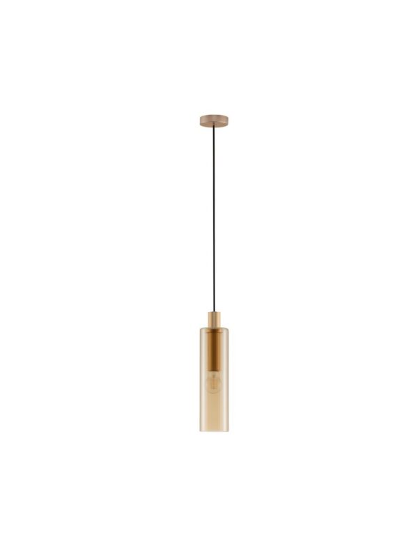 Lampa wisząca nowoczesna Luces Exclusivas ARTESA, złoto-bursztynowa, 1 × E27, Ø 10 cm – LE45877