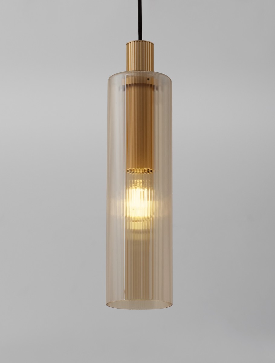 Lampa wisząca nowoczesna Luces Exclusivas ARTESA, złoto-bursztynowa, 1 × E27, Ø 10 cm – LE45877 - obrazek 5
