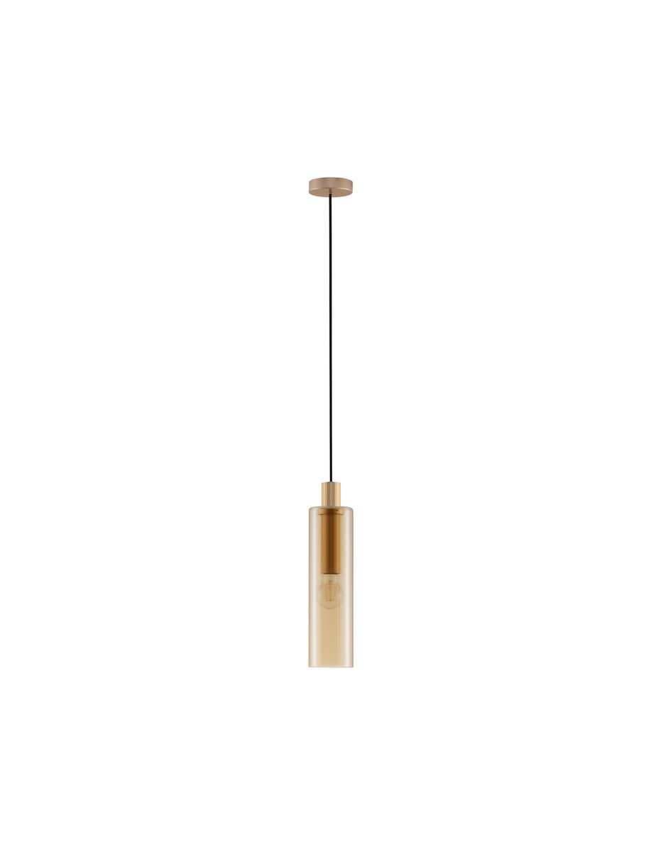 Lampa wisząca nowoczesna Luces Exclusivas ARTESA, złoto-bursztynowa, 1 × E27, Ø 10 cm – LE45877