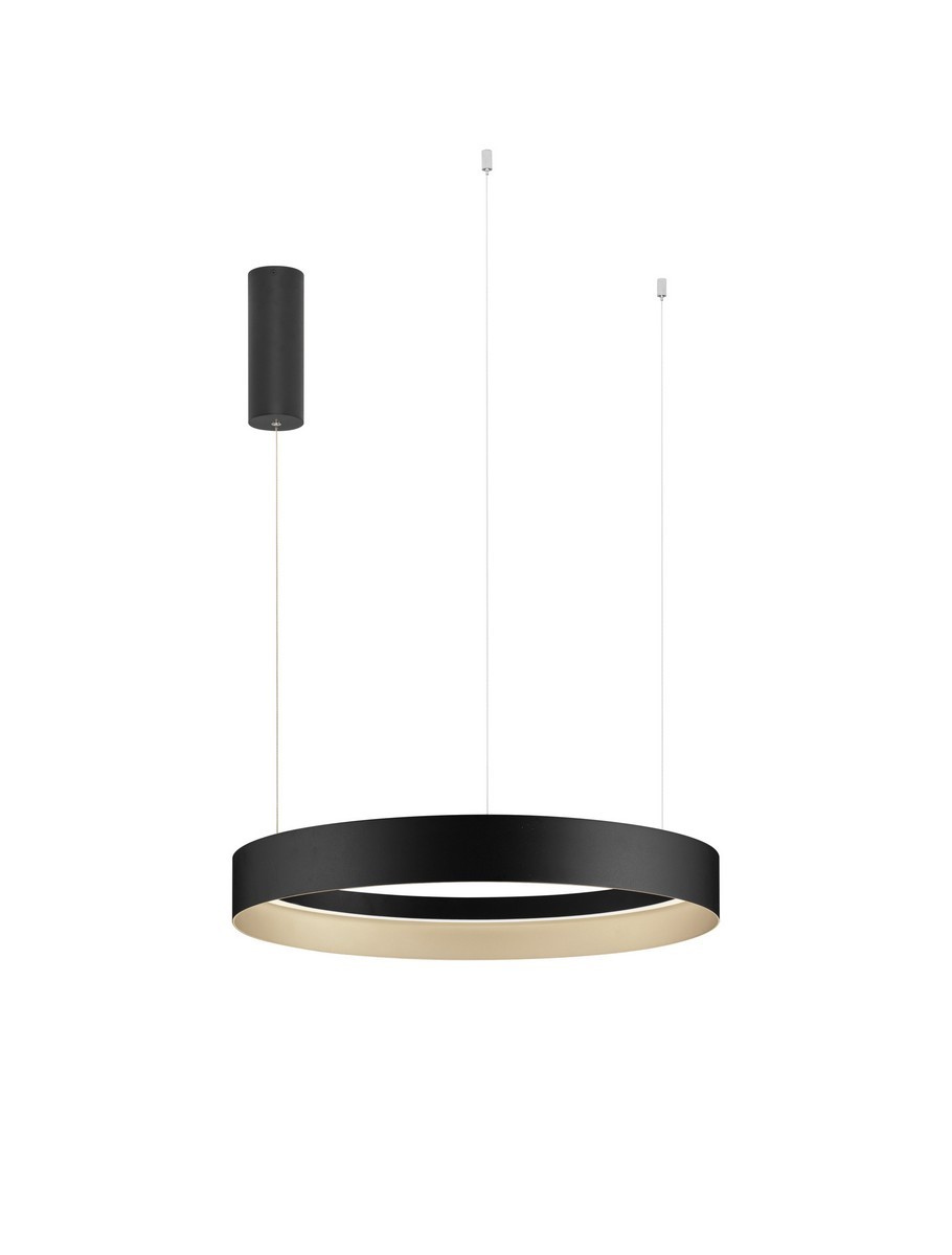 Lampa wisząca nowoczesna Luces Exclusivas ATECA, czarno-złota, LED 48 W, Ø 60 cm – LE45895