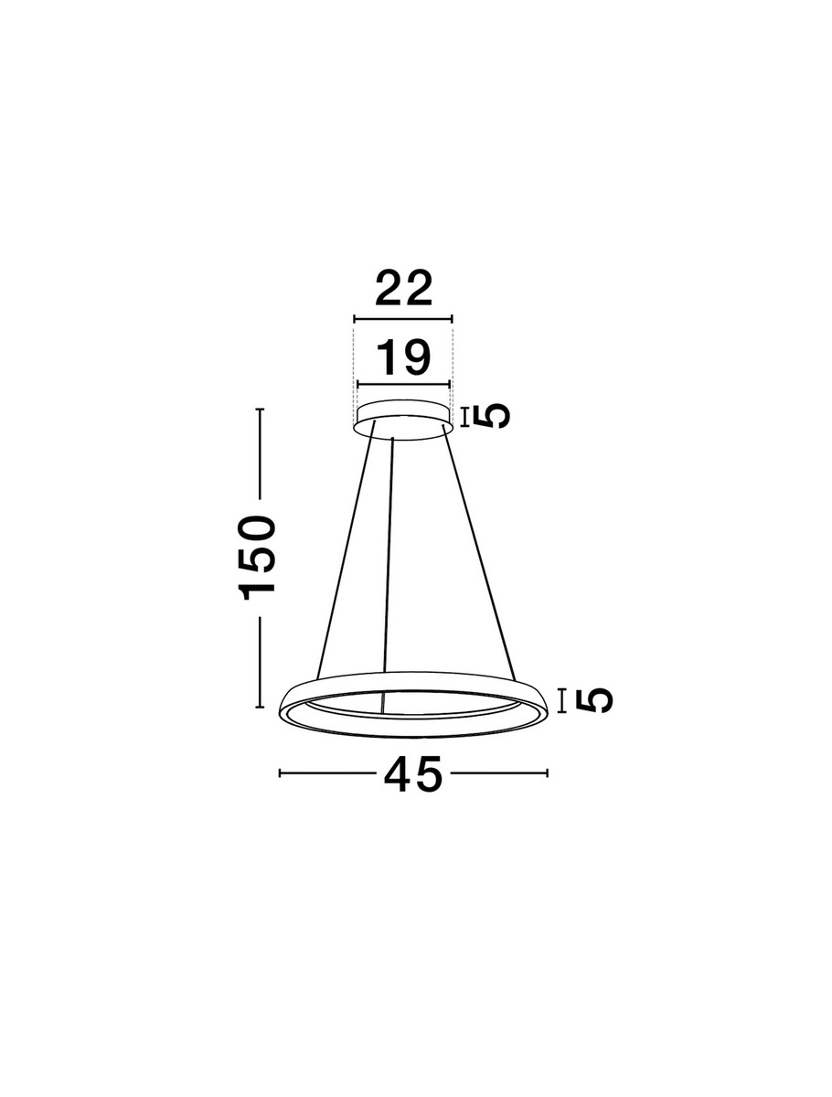 Lampa wisząca nowoczesna Luces Exclusivas AYLLON, czarna, LED 48 W, Ø 45 cm – LE45897 - obrazek 6