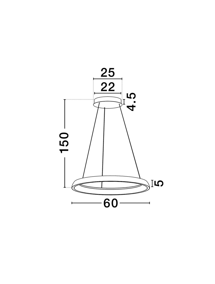 Lampa wisząca nowoczesna Luces Exclusivas AYLLON, czarna, LED 61 W, Ø 60 cm – LE45899 - obrazek 6